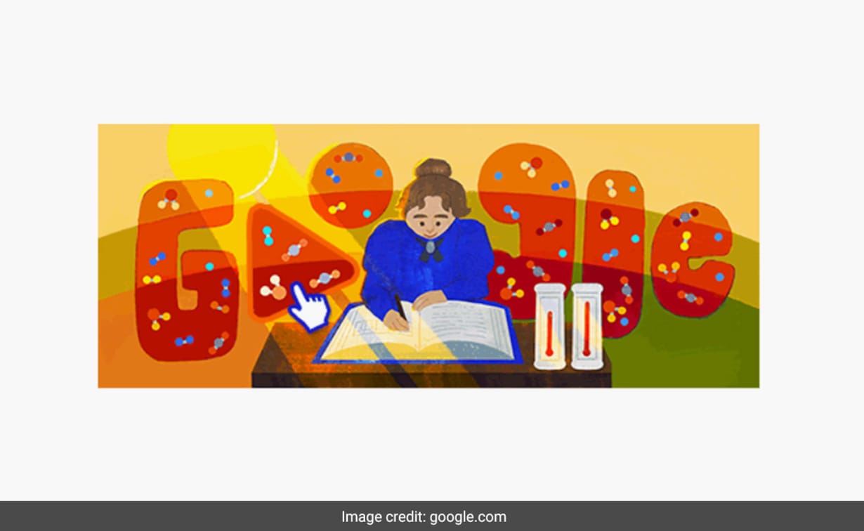गूगल डूडल में ईयूनिस न्यूटन फूट की चित्रिति